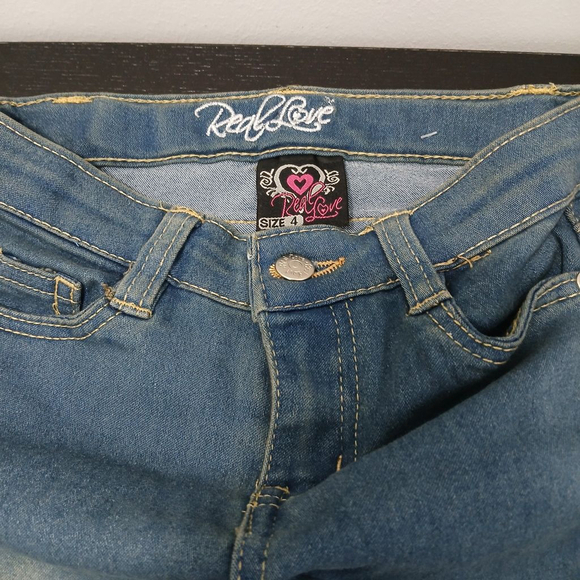 🛍 Girls' Real Love Jeans Blue Size 4 Adjustable Waist Straight Leg - Picture 4 of 6